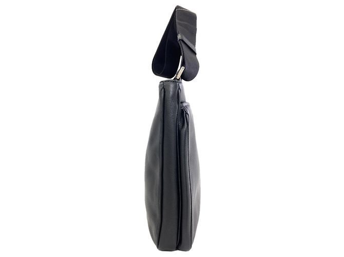 Sac à épaule Prada avec logo métallique Noir - vue 3