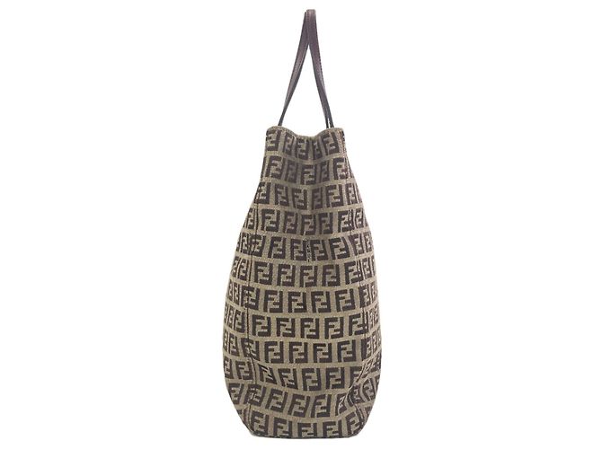 Fendi Tote Bag aus Canvas mit Zucchino-Muster Braun - Ansicht 3