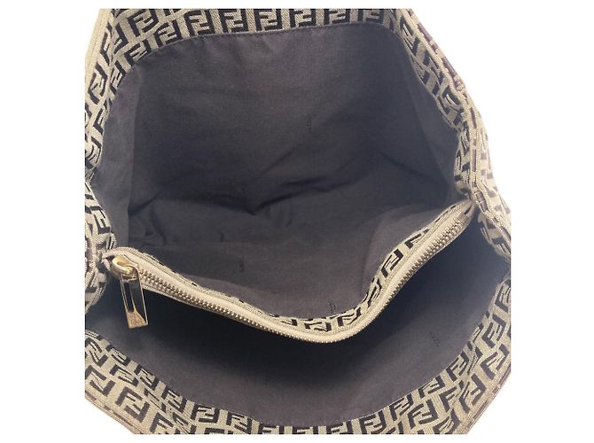 Fendi Tote Bag aus Canvas mit Zucchino-Muster Braun - Ansicht 5