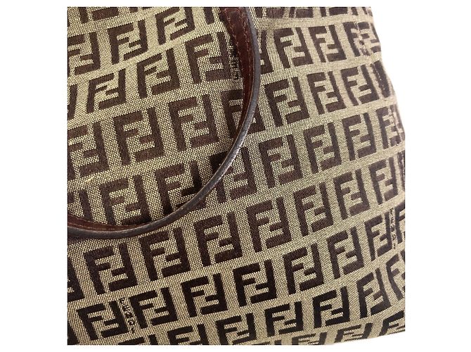 Fendi Tote Bag aus Canvas mit Zucchino-Muster Braun - Ansicht 9