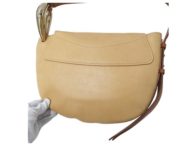 Bolsa de ombro Chloé em couro bege - vista 11