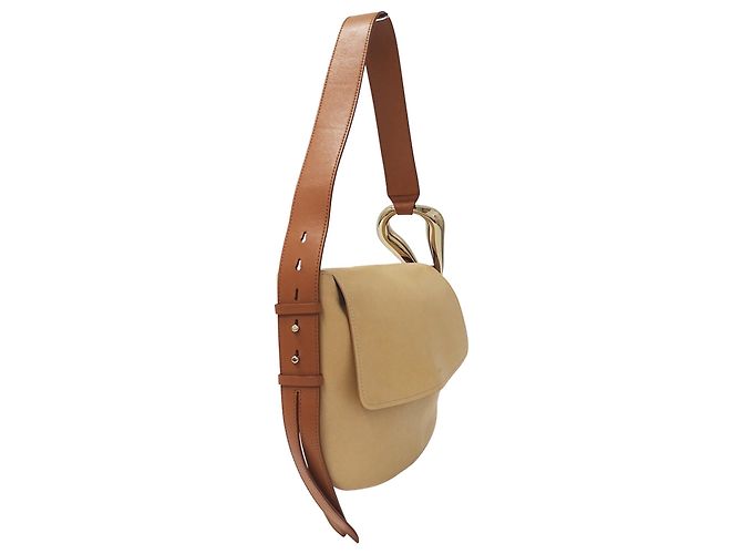Bolsa de ombro Chloé em couro bege - vista 4