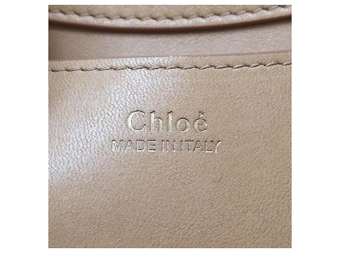 Bolsa de ombro Chloé em couro bege - vista 6