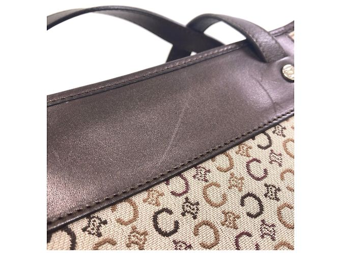 Céline Sac cabas Celine C Macadam Canvas Marron - vue 12