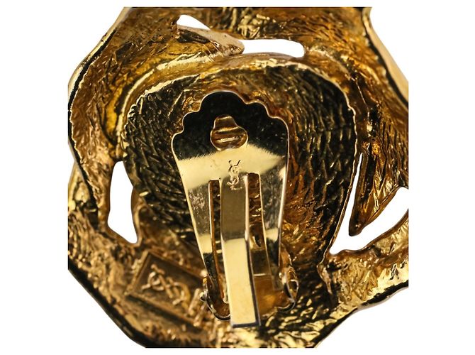 Orecchini a clip Yves Saint Laurent Vintage Stile Barocco Blu D'oro - vista 10