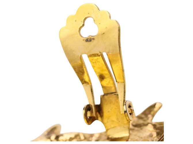 Orecchini a clip Yves Saint Laurent Vintage Stile Barocco Blu D'oro - vista 11