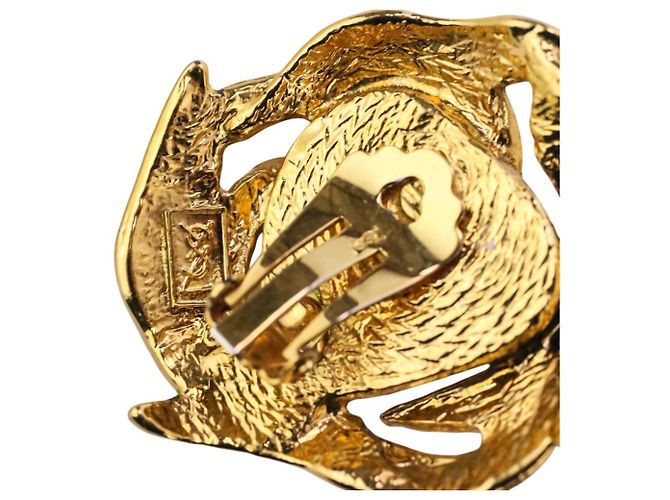 Orecchini a clip Yves Saint Laurent Vintage Stile Barocco Blu D'oro - vista 9