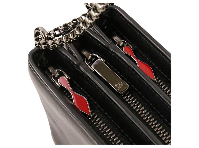 Borsa a tracolla Christian Louboutin Trilby Small con borchie Spike e catena Nero - vista 10