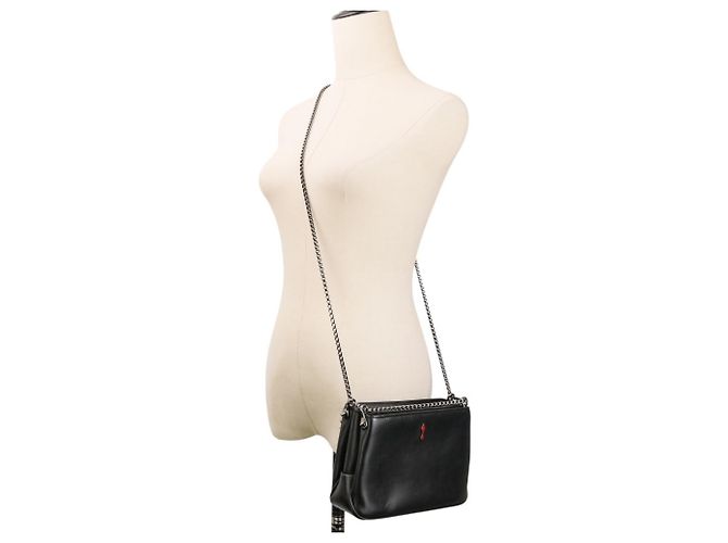Borsa a tracolla Christian Louboutin Trilby Small con borchie Spike e catena Nero - vista 13