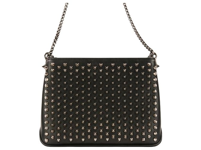 Borsa a tracolla Christian Louboutin Trilby Small con borchie Spike e catena Nero - vista 3
