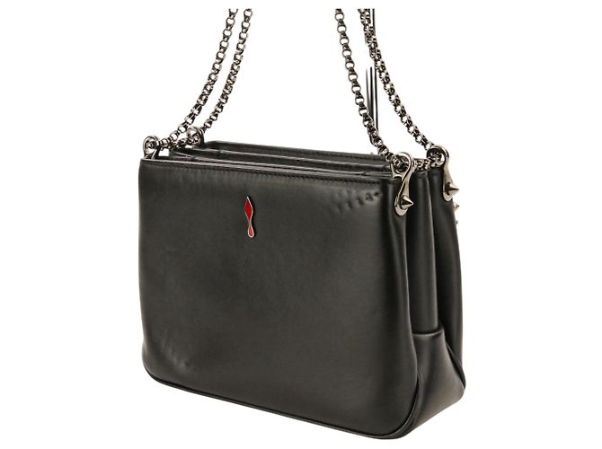 Borsa a tracolla Christian Louboutin Trilby Small con borchie Spike e catena Nero - vista 6