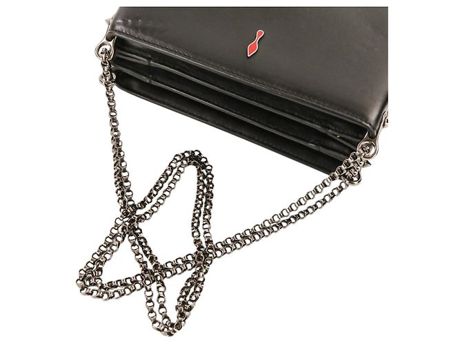 Borsa a tracolla Christian Louboutin Trilby Small con borchie Spike e catena Nero - vista 8
