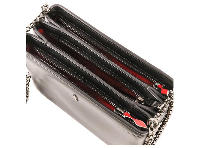 Borsa a tracolla Christian Louboutin Trilby Small con borchie Spike e catena Nero - vista 9
