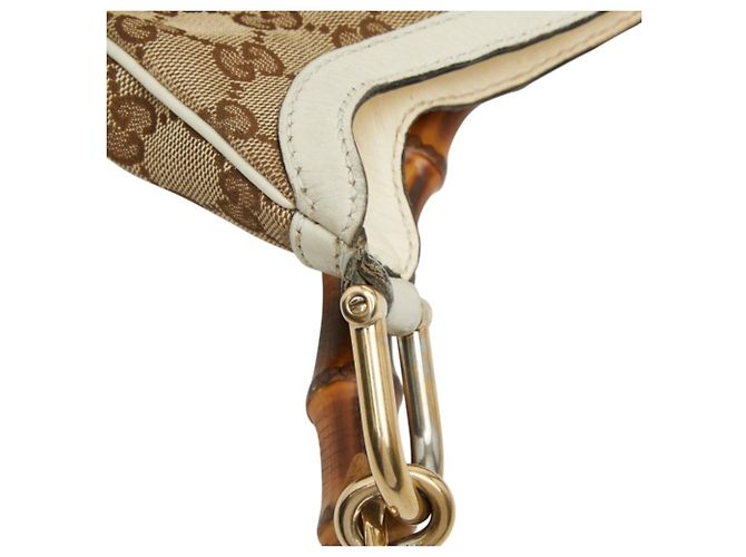 Borsa Gucci GG Canvas Bamboo Beige Crudo - vista 9