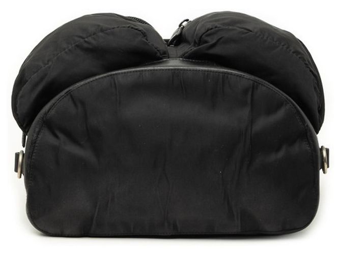 Mochila Prada Pocono Triangle Logo Plate Viaggio V164 Preto - vista 3