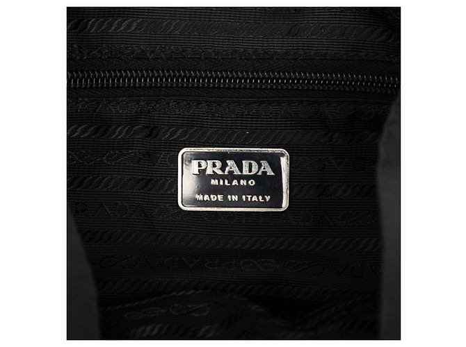 Mochila Prada Pocono Triangle Logo Plate Viaggio V164 Preto - vista 5