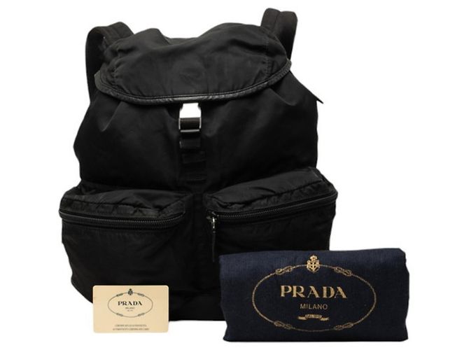 Mochila Prada Pocono Triangle Logo Plate Viaggio V164 Preto - vista 6