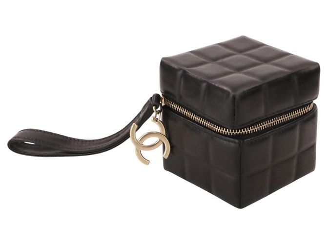 Pochette borsa in pelle nera Chanel Nero - vista 2
