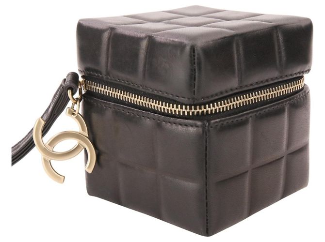 Pochette borsa in pelle nera Chanel Nero - vista 3