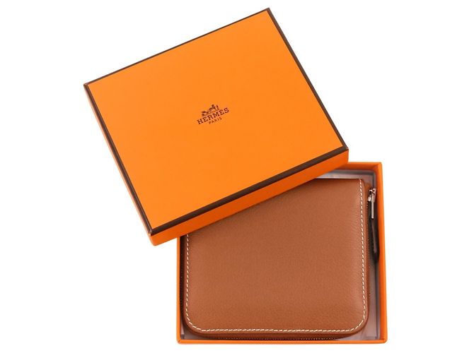 Hermès Portafoglio Hermes Azap Compact Silk in Evercolor Nero Giallo - vista 10
