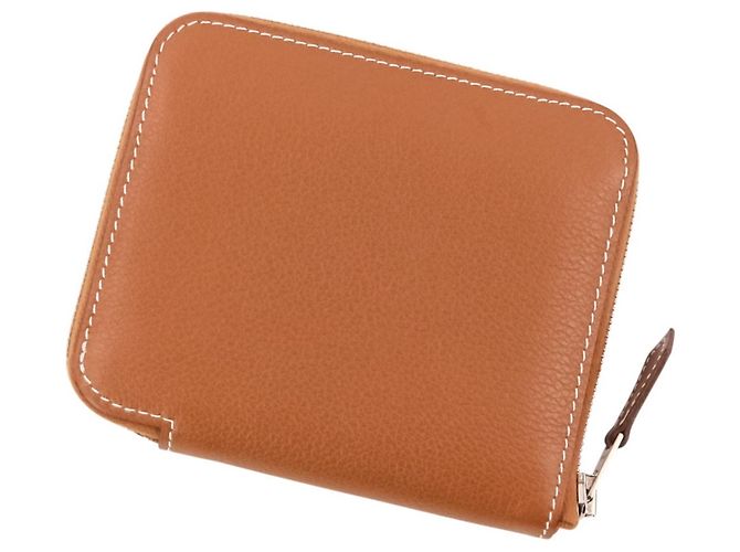 Hermès Portafoglio Hermes Azap Compact Silk in Evercolor Nero Giallo - vista 2