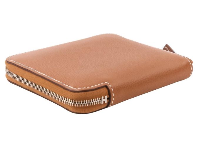 Hermès Portafoglio Hermes Azap Compact Silk in Evercolor Nero Giallo - vista 4