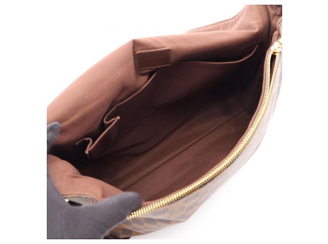 Borsa a tracolla Louis Vuitton Brooklyn GM Damier Ebene Marrone - vista 3