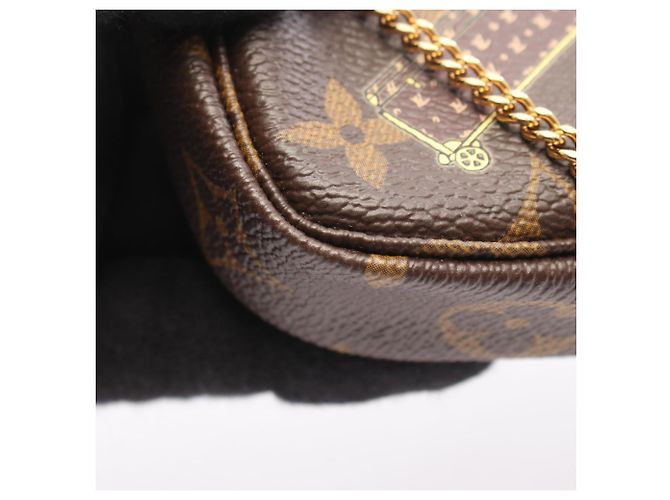 Louis Vuitton Mini Pochette Accessoires Marrone Multicolore Monogramma - vista 7