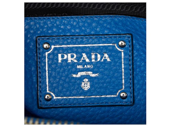 Bolso Tote Prada Vitello Daino de piel azul - vista 10