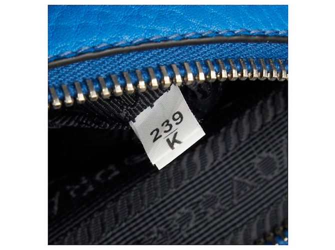 Bolso Tote Prada Vitello Daino de piel azul - vista 12
