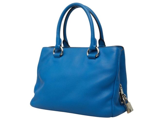 Bolso Tote Prada Vitello Daino de piel azul - vista 2