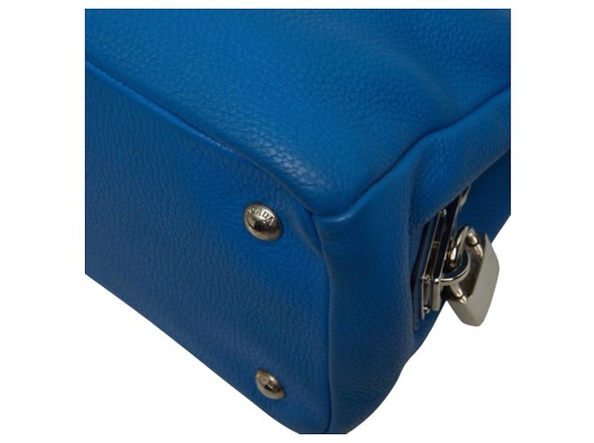 Bolso Tote Prada Vitello Daino de piel azul - vista 6