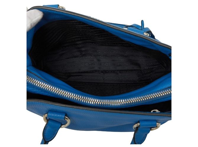 Bolso Tote Prada Vitello Daino de piel azul - vista 8