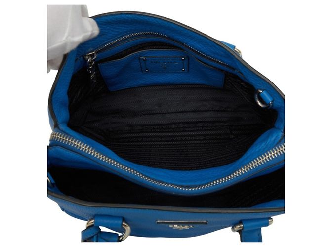 Bolso Tote Prada Vitello Daino de piel azul - vista 9