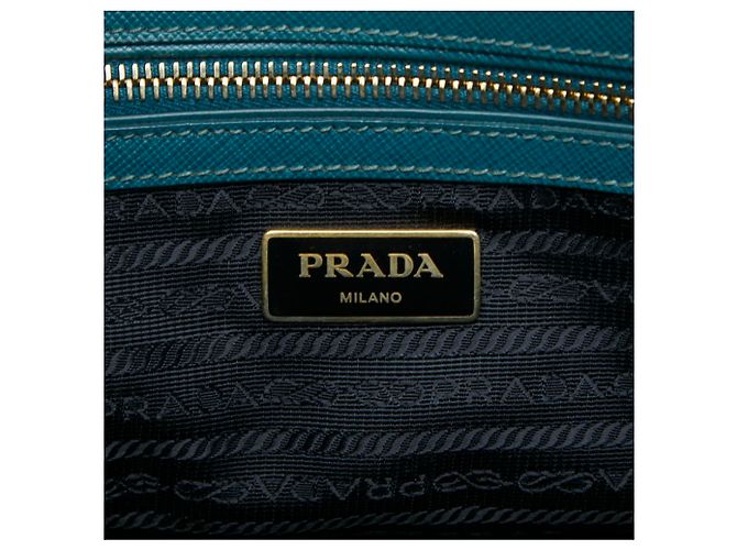Sac à main Prada Galleria avec plaque logo triangle Orange - vue 12