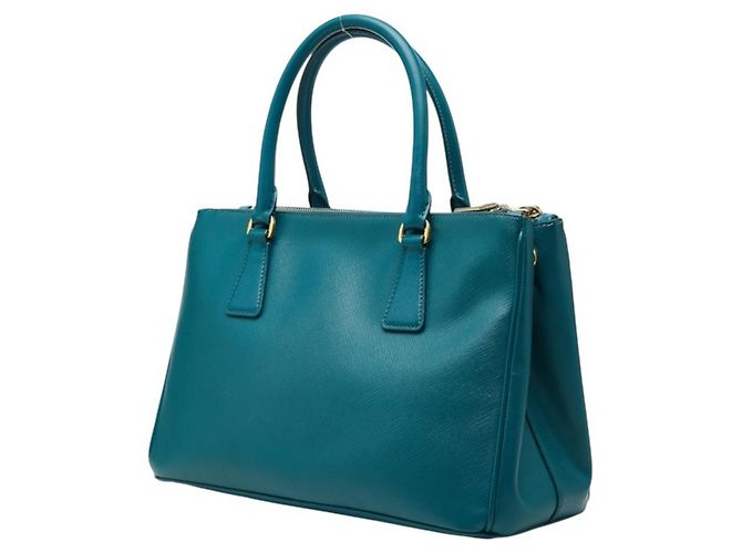Sac à main Prada Galleria avec plaque logo triangle Orange - vue 2