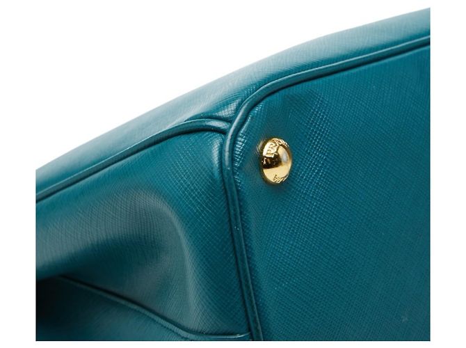 Sac à main Prada Galleria avec plaque logo triangle Orange - vue 7
