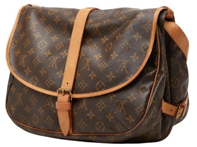 Borsa a tracolla Louis Vuitton Monogram Saumur 35 Marrone - vista 2