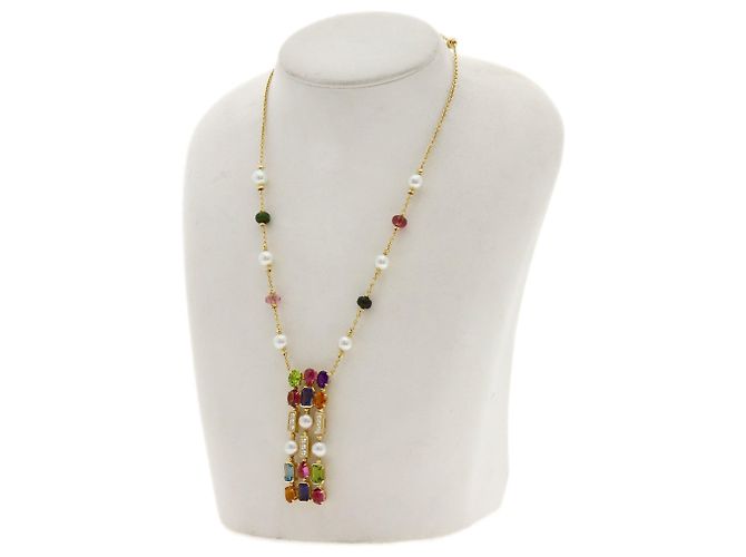 Bulgari Collana BVLGARI Allegra in pietre multicolore, perle e diamanti Giallo - vista 5