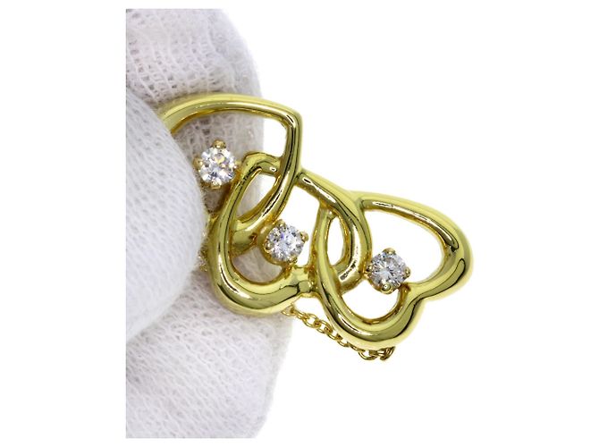Autre Marque Collana Tiffany & Co. Triple Heart in Oro Giallo 18K e Diamanti - vista 5