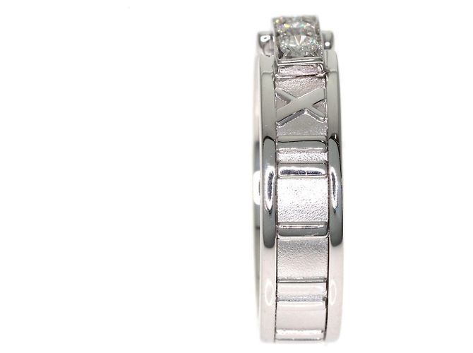 Autre Marque Tiffany & Co. Atlas Ring mit 3 Diamanten in 18K Weißgold - Ansicht 3