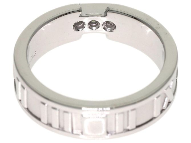 Autre Marque Tiffany & Co. Atlas Ring mit 3 Diamanten in 18K Weißgold - Ansicht 4
