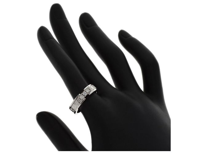 Autre Marque Tiffany & Co. Atlas Ring mit 3 Diamanten in 18K Weißgold - Ansicht 6