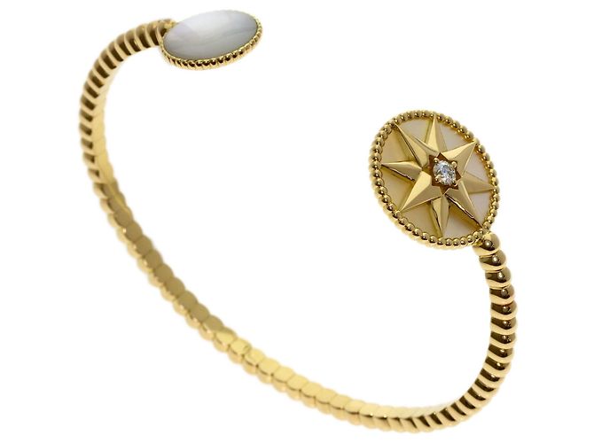 Bracciale Christian Dior Dior Rose des Vents in madreperla e diamanti Giallo - vista 2
