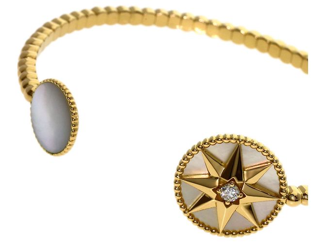Bracciale Christian Dior Dior Rose des Vents in madreperla e diamanti Giallo - vista 3