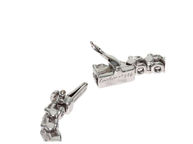 Bracciale Tennis Cartier in Platino e Diamanti - vista 3