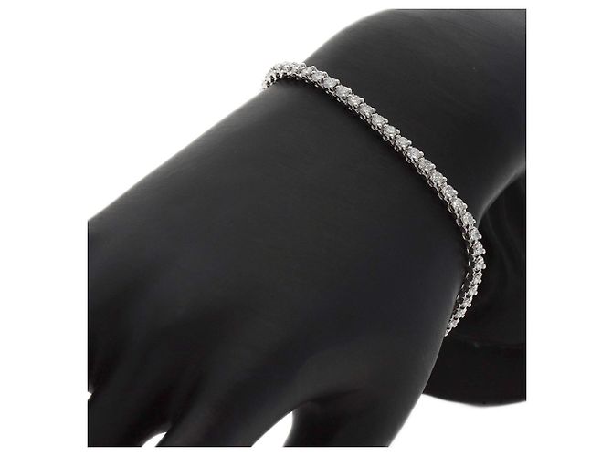 Bracciale Tennis Cartier in Platino e Diamanti - vista 4