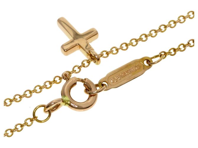Autre Marque Collana Tiffany Metro Cross in Diamanti in Oro Rosa 18K - vista 2