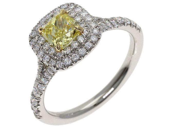 Autre Marque Anello Tiffany & Co. Soleste con diamante Fancy Vivid Yellow - vista 2