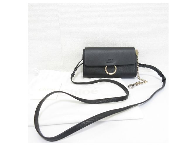 Mini borsa a tracolla Chloé Faye in pelle Nero - vista 13